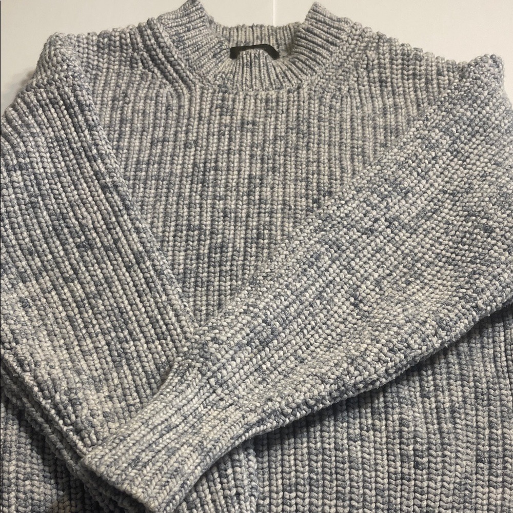 J. Crew Women's Textured Gray Crewneck Sweater
